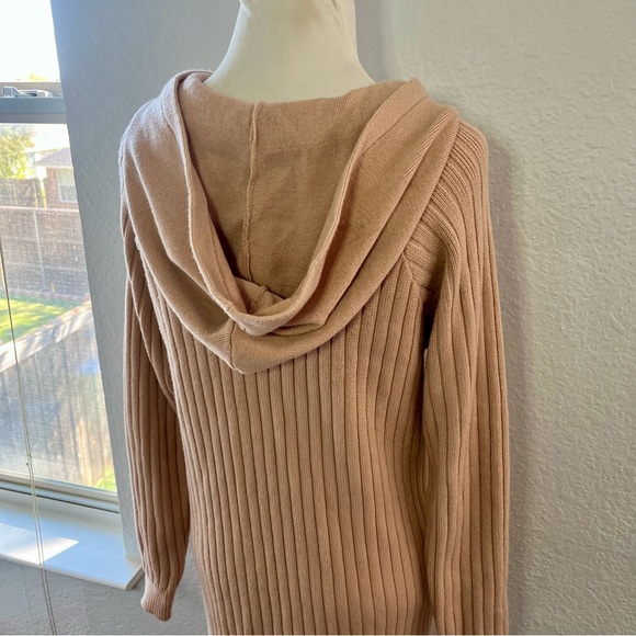 Anthropologie Saturday Sunday Hera Hooded Sweater Dress - Beige Tan Size Small - Picture 10 of 16